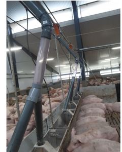 Drop pipe DryWetFeeder DryExact centered distribution